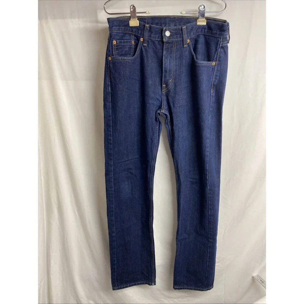 Levi's Men's 505 Jeans Size 32x34 Dark Wash Blue Regular Fit
